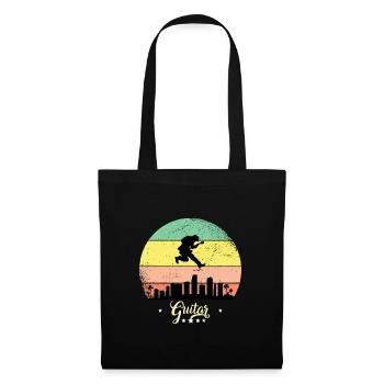 Guitar Vintage Music Retro Sunset - Tote Bag - black - Front