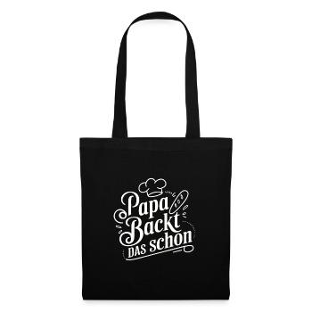 Papa backt das schon - unser backender Papa - Stoffbeutel - Schwarz - Vorne