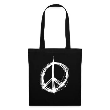 Signe de la Paix Dessin de la Paix Croquis blanc - Sac en tissu - noir - Devant