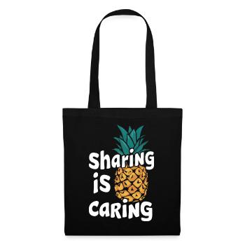 Ananas tropische hawaiianische Frucht - Stoffbeutel - Schwarz - Vorne