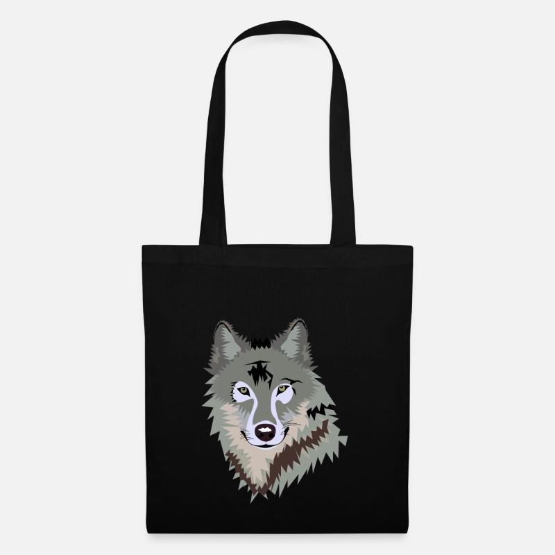 Wolf - Stoffbeutel - Schwarz