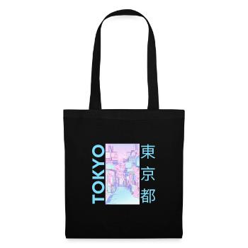 Tokyo Japon, Bleu - Sac en tissu - noir - Devant