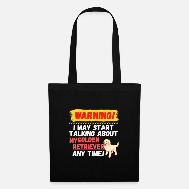 Warning Golden Retriever - Stoffbeutel - Schwarz