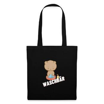 Waschbär - Stoffbeutel - Schwarz - Vorne