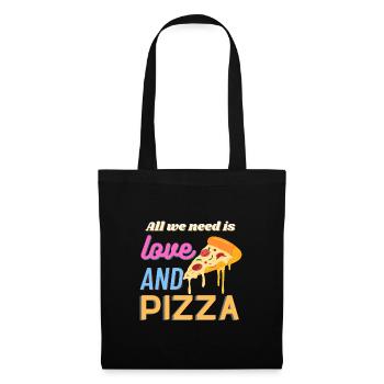 All we need is love and pizza - Tote Bag - black - Front