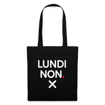 LUNDI NON | Humour lundi minimal - Sac en tissu - noir - Devant