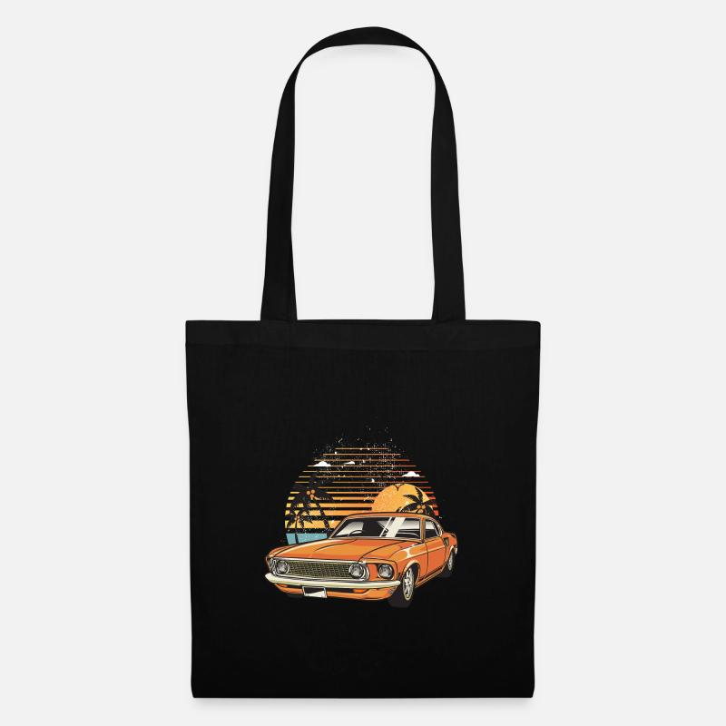 Oldtimer Vintage Auto - Sac en tissu - noir