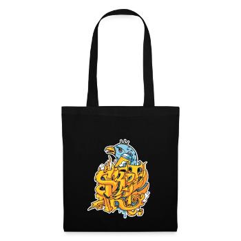 Graffiti street art with eagle and crown - Tote Bag - black - Front
