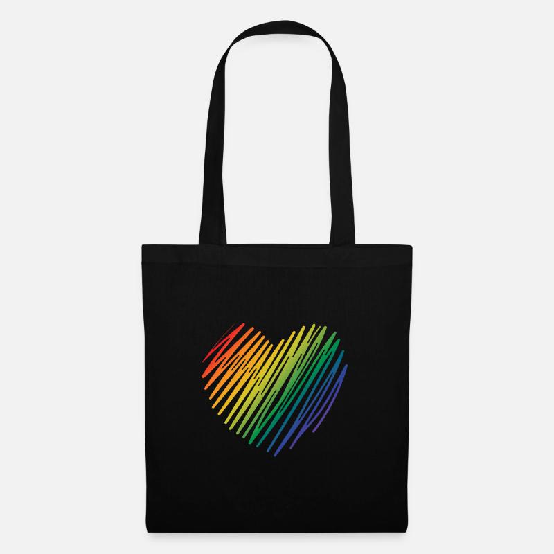 Cœurs - Sac en tissu - noir