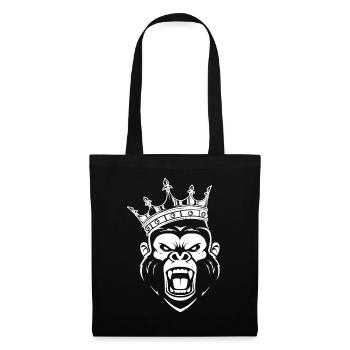 roi gorille singe humour homme animal singe - Sac en tissu - noir - Devant
