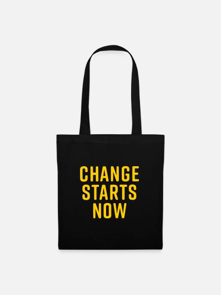 change starts now - Stoffbeutel - Schwarz