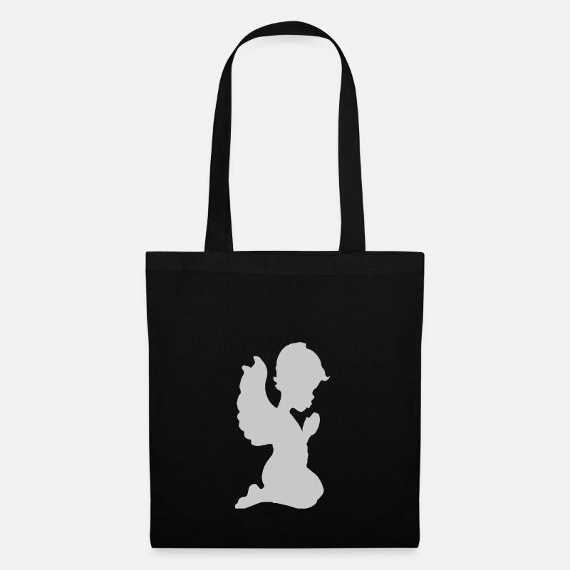 ange priant - Sac en tissu - noir