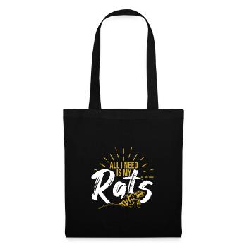 Ratte - Stoffbeutel - Schwarz - Vorne