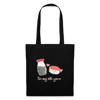 Sushi Soy Sauce Love Valentine's Day Couple Prawn - Tote Bag - black - Front