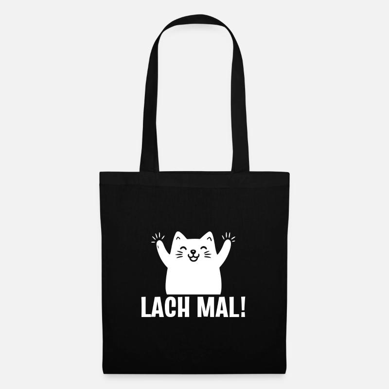 Kawaii Katze | Lach mal! - Stoffbeutel - Schwarz
