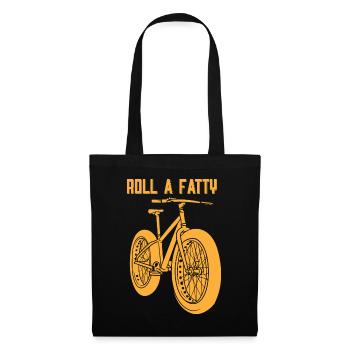 Roll a Fatty / MTB Mountainbike Fat Bike - Stoffbeutel - Schwarz - Vorne