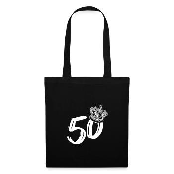 50ème anniversaire 50 ans couronne 50 ans cadeau - Sac en tissu - noir - Devant