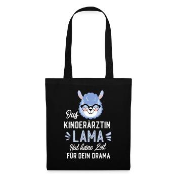 Kinderärztin Lama Spruch Lustige Geschenkidee - Stoffbeutel - Schwarz - Vorne