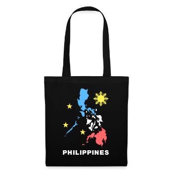 Philippinen Flagge Karte Design für stolze Pinoys - Stoffbeutel - Schwarz - Vorne