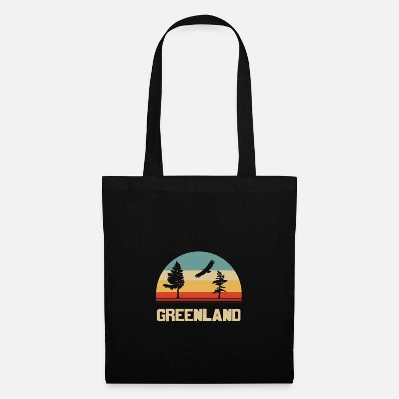 Grönland retro Design - Stoffbeutel - Schwarz