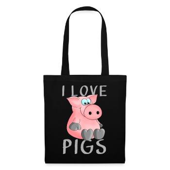 J'adore les cochons de porc - Sac en tissu - noir - Devant