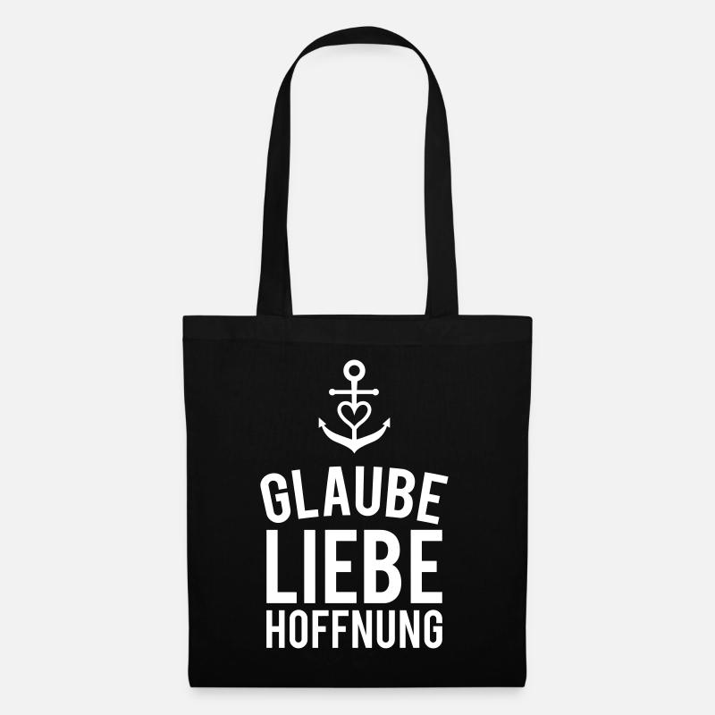 Glaube Liebe Hoffnung - Stoffbeutel - Schwarz
