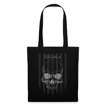 Der Totenkopf in Weiß - Stoffbeutel - Schwarz - Vorne