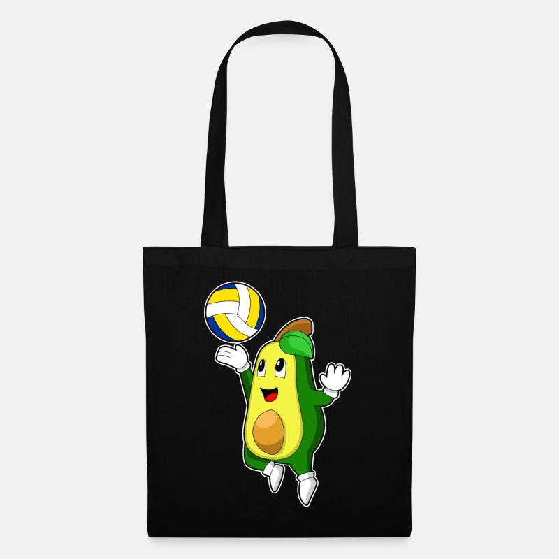 Avocado Volleyballspieler Volleyball - Stoffbeutel - Schwarz