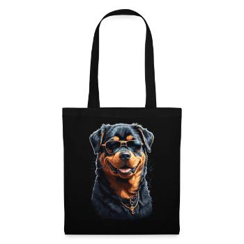 Aesthetically cool Rottweiler dog with sunglasses - Tote Bag - black - Front