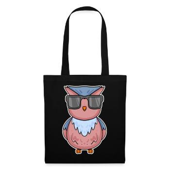 Owl with glasses - Tote Bag - black - Front