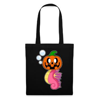 Hippocampe Halloween citrouille - Sac en tissu - noir - Devant