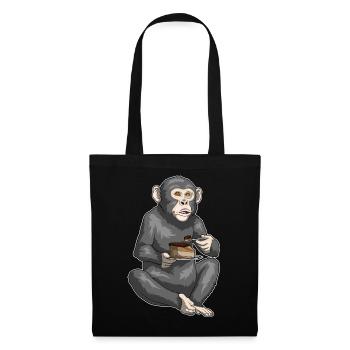 Gâteau de singe - Sac en tissu - noir - Devant