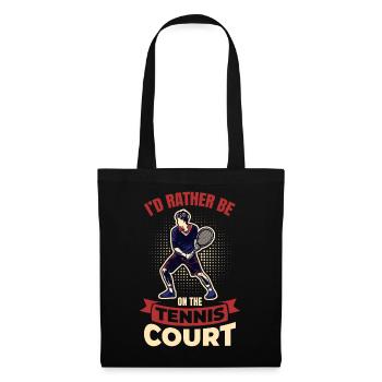 Je préfère être sur le court de tennis - Sac en tissu - noir - Devant