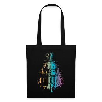 Dresden Color Explosion Frauenkirche Souvenir Logo - Tote Bag - black - Front