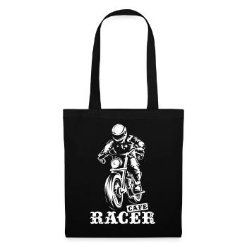 caferacer retro rennfahrer custom Biker Symbol - Stoffbeutel - Schwarz - Vorne