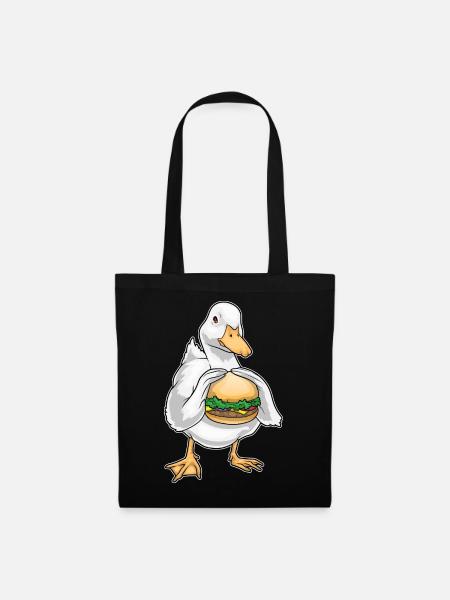 Ente Cheeseburger - Stoffbeutel - Schwarz