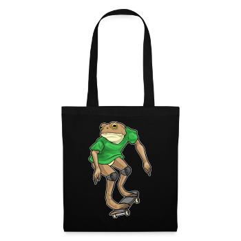 Frog Skater Skateboard - Tote Bag - black - Front