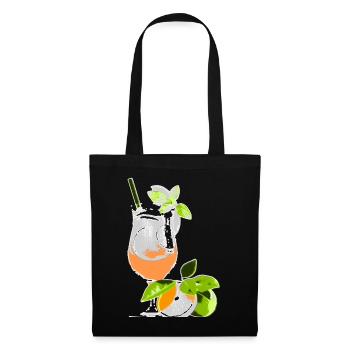 Cocktail Glass Drink with Orange & Mint - Tote Bag - black - Front