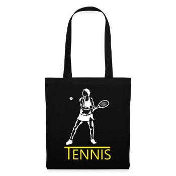 Tennis Silhouette Yellow Accent - Tote Bag - black - Front