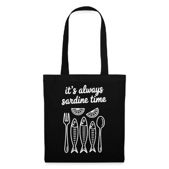 C’est toujours l’heure des sardines - Sac en tissu - noir - Devant