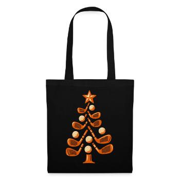 Festive Golf Club Christmas Tree Design - Tote Bag - black - Front