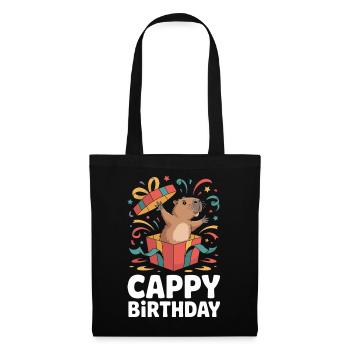 Capybara Anniversaire Cappy Anniversaire Drôle de capy - Sac en tissu - noir - Devant