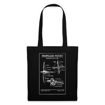 Propellerpatent-Bauplan - Stoffbeutel - Schwarz - Vorne