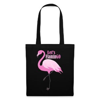 Let's FlaminGO – Pink Flamingo with a play on words - Tote Bag - black - Front