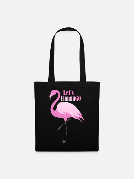 Let’s FlaminGO – Pinker Flamingo mit Wortspiel - Stoffbeutel - Schwarz