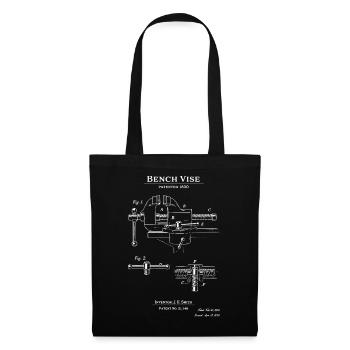 Croquis du brevet de l’étau d’établi à plans - Sac en tissu - noir - Devant