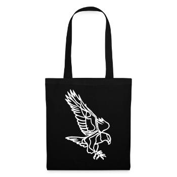 Weißer Adler im Flug - Stoffbeutel - Schwarz - Vorne