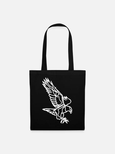 Weißer Adler im Flug - Stoffbeutel - Schwarz