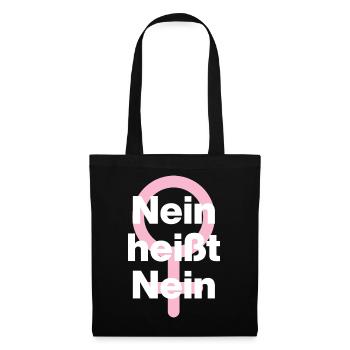 NEIN HEISST NEIN – IMMER! ♀ GIRLPOWER FEMALE POWER - Stoffbeutel - Schwarz - Vorne