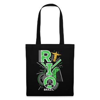Rio de Janeiro : silhouette du Brésil - Sac en tissu - noir - Devant